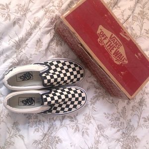 Checkered Slip on vans